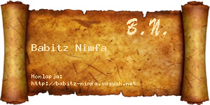 Babitz Nimfa névjegykártya